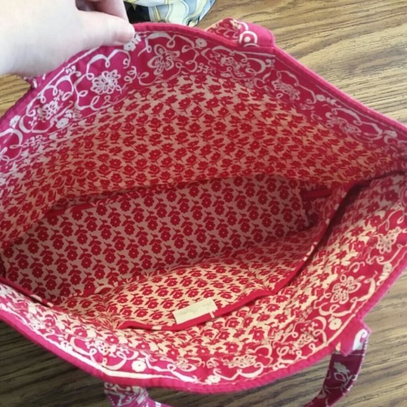 Vera Bradley Large Purse in Twirly Birds Pink NWOT - Picture 5 of 7